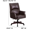 image:imageFlash Furniture High Back Pillow Back Burgundy LeatherSoft Executive Swivel Office Chair with ArmsBrown