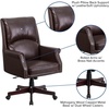image:imageFlash Furniture High Back Pillow Back Burgundy LeatherSoft Executive Swivel Office Chair with ArmsBrown