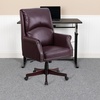image:imageFlash Furniture High Back Pillow Back Burgundy LeatherSoft Executive Swivel Office Chair with ArmsBurgundy