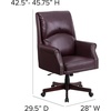 image:imageFlash Furniture High Back Pillow Back Burgundy LeatherSoft Executive Swivel Office Chair with ArmsBurgundy