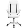 image:imageFlash Furniture High Back White LeatherSoft Executive Swivel Ergonomic Office Chair with FlipUp Arms