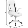 image:imageFlash Furniture High Back White LeatherSoft Executive Swivel Ergonomic Office Chair with FlipUp Arms