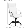 image:imageFlash Furniture High Back White LeatherSoft Executive Swivel Ergonomic Office Chair with Memory Foam Padding and ArmsWhite