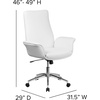 image:imageFlash Furniture High Back White LeatherSoft Executive Swivel Office Chair with Flared Arms