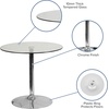image:imageFlash Furniture Hills 315 Round Glass Dining Table with 29H Chrome Base Decorative Narrow Round Tempered Glass Cocktail Table ClearSilver