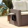 image:imageFlash Furniture Huck Wicker Rattan Conversation Set Versatile IndoorOutdoor Use LShaped Sofa and Dining Table WeatherResistant Cushions BeigeBrownBeige CushionsBrown Frame