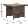 image:imageFlash Furniture Huck Wicker Rattan Conversation Set Versatile IndoorOutdoor Use LShaped Sofa and Dining Table WeatherResistant Cushions BeigeBrownBeige CushionsBrown Frame