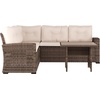 image:imageFlash Furniture Huck Wicker Rattan Conversation Set Versatile IndoorOutdoor Use LShaped Sofa and Dining Table WeatherResistant Cushions BeigeBrownBeige CushionsBrown Frame