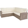image:imageFlash Furniture Huck Wicker Rattan Conversation Set Versatile IndoorOutdoor Use LShaped Sofa and Dining Table WeatherResistant Cushions BeigeBrownBeige CushionsBrown Frame