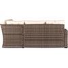 image:imageFlash Furniture Huck Wicker Rattan Conversation Set Versatile IndoorOutdoor Use LShaped Sofa and Dining Table WeatherResistant Cushions BeigeBrownBeige CushionsBrown Frame