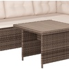 image:imageFlash Furniture Huck Wicker Rattan Conversation Set Versatile IndoorOutdoor Use LShaped Sofa and Dining Table WeatherResistant Cushions BeigeBrownBeige CushionsBrown Frame