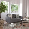 image:imageFlash Furniture Hudson MidCentury Modern Loveseat  Dark Gray Faux Linen Upholstery  Buttonless Tufting  Wood Legs