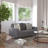 image:imageFlash Furniture Hudson MidCentury Modern Loveseat  Dark Gray Faux Linen Upholstery  Buttonless Tufting  Wood Legs