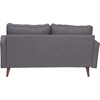 image:imageFlash Furniture Hudson MidCentury Modern Loveseat  Dark Gray Faux Linen Upholstery  Buttonless Tufting  Wood Legs
