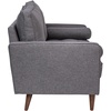 image:imageFlash Furniture Hudson MidCentury Modern Loveseat  Dark Gray Faux Linen Upholstery  Buttonless Tufting  Wood Legs