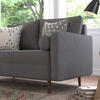 image:imageFlash Furniture Hudson MidCentury Modern Loveseat  Dark Gray Faux Linen Upholstery  Buttonless Tufting  Wood Legs