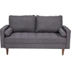 image:imageFlash Furniture Hudson MidCentury Modern Loveseat  Dark Gray Faux Linen Upholstery  Buttonless Tufting  Wood Legs