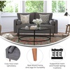 image:imageFlash Furniture Hudson MidCentury Modern Loveseat  Dark Gray Faux Linen Upholstery  Buttonless Tufting  Wood Legs