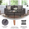 image:imageFlash Furniture Hudson MidCentury Modern Loveseat  Slate Gray Faux Linen Upholstery  Buttonless Tufting  Wood LegsDark Gray