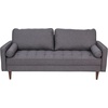 image:imageFlash Furniture Hudson MidCentury Modern Loveseat  Slate Gray Faux Linen Upholstery  Buttonless Tufting  Wood LegsDark Gray