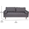 image:imageFlash Furniture Hudson MidCentury Modern Loveseat  Slate Gray Faux Linen Upholstery  Buttonless Tufting  Wood LegsDark Gray
