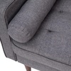 image:imageFlash Furniture Hudson MidCentury Modern Loveseat  Slate Gray Faux Linen Upholstery  Buttonless Tufting  Wood LegsDark Gray