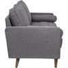 image:imageFlash Furniture Hudson MidCentury Modern Loveseat  Slate Gray Faux Linen Upholstery  Buttonless Tufting  Wood LegsDark Gray