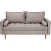 image:imageFlash Furniture Hudson MidCentury Modern Loveseat  Slate Gray Faux Linen Upholstery  Buttonless Tufting  Wood LegsSlate Gray