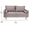image:imageFlash Furniture Hudson MidCentury Modern Loveseat  Slate Gray Faux Linen Upholstery  Buttonless Tufting  Wood LegsSlate Gray