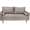 image:imageFlash Furniture Hudson MidCentury Modern Loveseat  Slate Gray Faux Linen Upholstery  Buttonless Tufting  Wood LegsSlate Gray
