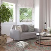 image:imageFlash Furniture Hudson MidCentury Modern Loveseat  Slate Gray Faux Linen Upholstery  Buttonless Tufting  Wood LegsSlate Gray