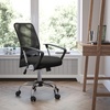 image:imageFlash Furniture Jenkins MidBack Black Mesh Swivel Task Office Chair with Lumbar Support Band and Arms