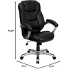 image:imageFlash Furniture Jessie High Back Black LeatherSoft Contemporary Executive Swivel Ergonomic Office Chair with Silver Nylon Base and ArmsBlack Leathersoft