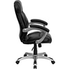 image:imageFlash Furniture Jessie High Back Black LeatherSoft Contemporary Executive Swivel Ergonomic Office Chair with Silver Nylon Base and ArmsBlack Leathersoft