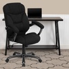 image:imageFlash Furniture Jessie High Back Black LeatherSoft Contemporary Executive Swivel Ergonomic Office Chair with Silver Nylon Base and ArmsBlack Microfiber