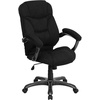 image:imageFlash Furniture Jessie High Back Black LeatherSoft Contemporary Executive Swivel Ergonomic Office Chair with Silver Nylon Base and ArmsBlack Microfiber