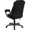 image:imageFlash Furniture Jessie High Back Black LeatherSoft Contemporary Executive Swivel Ergonomic Office Chair with Silver Nylon Base and ArmsBlack Microfiber