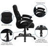 image:imageFlash Furniture Jessie High Back Black LeatherSoft Contemporary Executive Swivel Ergonomic Office Chair with Silver Nylon Base and ArmsBlack Microfiber