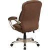 image:imageFlash Furniture Jessie High Back Black LeatherSoft Contemporary Executive Swivel Ergonomic Office Chair with Silver Nylon Base and ArmsBrown Microfiber