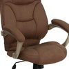 image:imageFlash Furniture Jessie High Back Black LeatherSoft Contemporary Executive Swivel Ergonomic Office Chair with Silver Nylon Base and ArmsBrown Microfiber