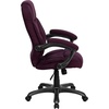 image:imageFlash Furniture Jessie High Back Black LeatherSoft Contemporary Executive Swivel Ergonomic Office Chair with Silver Nylon Base and ArmsGrape Microfiber