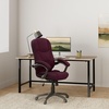 image:imageFlash Furniture Jessie High Back Black LeatherSoft Contemporary Executive Swivel Ergonomic Office Chair with Silver Nylon Base and ArmsGrape Microfiber
