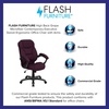 image:imageFlash Furniture Jessie High Back Black LeatherSoft Contemporary Executive Swivel Ergonomic Office Chair with Silver Nylon Base and ArmsGrape Microfiber