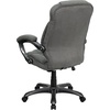 image:imageFlash Furniture Jessie High Back Black LeatherSoft Contemporary Executive Swivel Ergonomic Office Chair with Silver Nylon Base and ArmsGray Microfiber