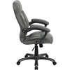 image:imageFlash Furniture Jessie High Back Black LeatherSoft Contemporary Executive Swivel Ergonomic Office Chair with Silver Nylon Base and ArmsGray Microfiber