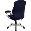 image:imageFlash Furniture Jessie High Back Black LeatherSoft Contemporary Executive Swivel Ergonomic Office Chair with Silver Nylon Base and ArmsNavy Blue Microfiber