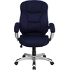 image:imageFlash Furniture Jessie High Back Black LeatherSoft Contemporary Executive Swivel Ergonomic Office Chair with Silver Nylon Base and ArmsNavy Blue Microfiber