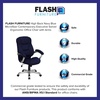 image:imageFlash Furniture Jessie High Back Black LeatherSoft Contemporary Executive Swivel Ergonomic Office Chair with Silver Nylon Base and ArmsNavy Blue Microfiber