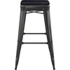 image:imageFlash Furniture Kai Commercial Grade IndoorOutdoor Bar Height Stool  Black Metal Frame  Black Poly Resin Seat  30 High  BacklessBlackBlack