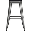 image:imageFlash Furniture Kai Commercial Grade IndoorOutdoor Bar Height Stool  Black Metal Frame  Black Poly Resin Seat  30 High  BacklessBlackBlack